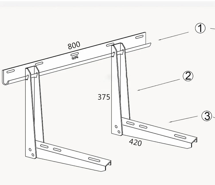 air conditioner wall mount support bracket